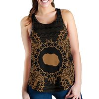Cook Islands Polynesian Women Tank Top Map Gold Gold - Polynesian Pride