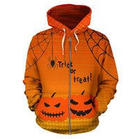 Halloween All Over Zip up Hoodie Trick Or Treat - Polynesian Pride