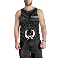 Pohnpei Personalised Men's Tank Top - Pohnpei Seal With Polynesian Tattoo Style ( Black) - Polynesian Pride