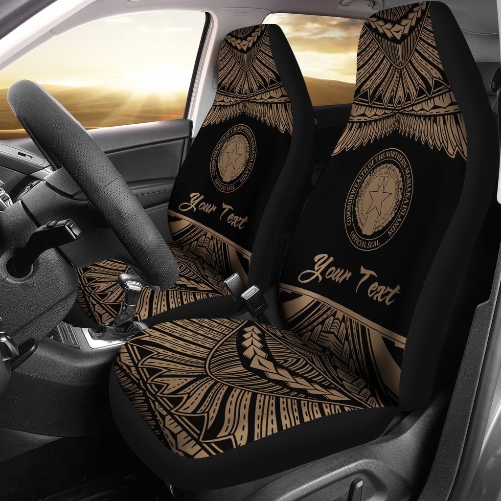 Northern Mariana Islands Polynesian Custom Personalised Peisonalised Car Seat Covers - Pride Gold Version Universal Fit Gold - Polynesian Pride
