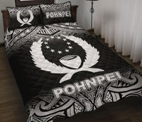 Pohnpei Quilt Bed Set - Pohnpei Flag Black Fog Style - Polynesian Pride