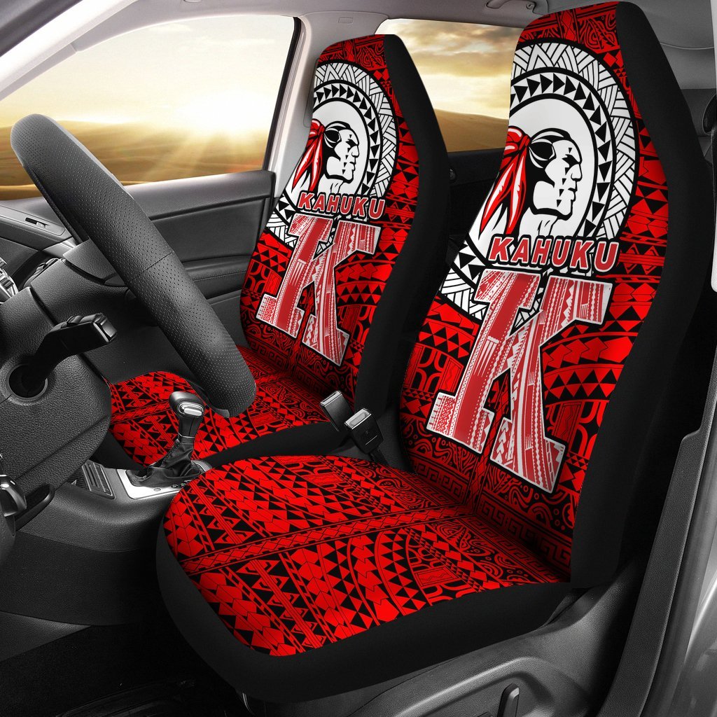 Hawaii Polynesian Car Seat Covers - Red Raider Kahuku Universal Fit RED - Polynesian Pride