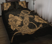 Anchor Poly Tribal Quilt Bed Set Gold - Polynesian Pride