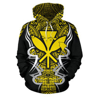 Kanaka Map Hoodie Yellow Armor Style - Polynesian Pride