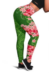 Hawaii Tropical Flowers Polynesian - Hawaiian Women's Leggings - Curtis Style - Polynesian Pride