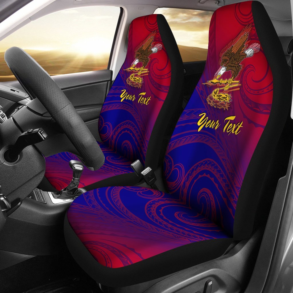American Samoa Polynesian Custom Personalised Personalized Car Seat Covers - Bald Eagle (Blue - Red) Universal Fit Blue - Polynesian Pride
