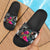 Yap Micronesian Slide Sandals - Turtle Floral Black - Polynesian Pride