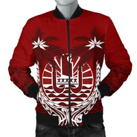 Tahiti Polynesian Coconut Men's Bomber Jacket Red - Polynesian Pride