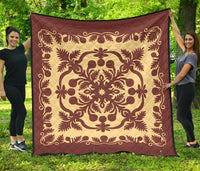 Hawaiian Premium Quilt Royal Pattern - Coral Coral - Polynesian Pride