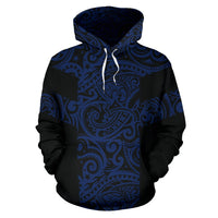 Hoodie Polynesian Tattoo Style Blue - Polynesian Pride