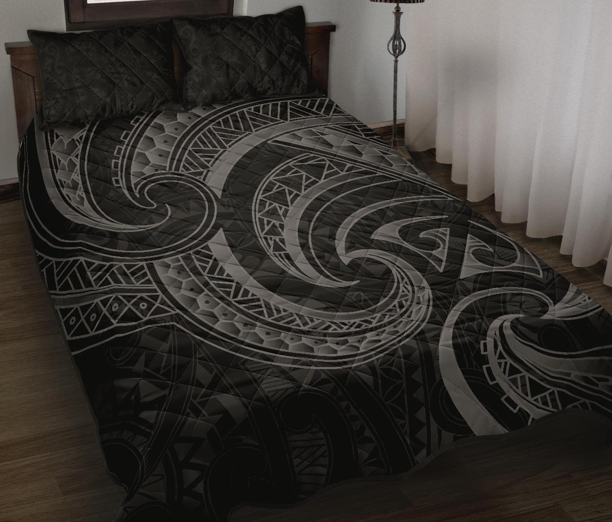New Zealand Maori Mangopare Quilt Bed Set Polynesian - Black Black - Polynesian Pride