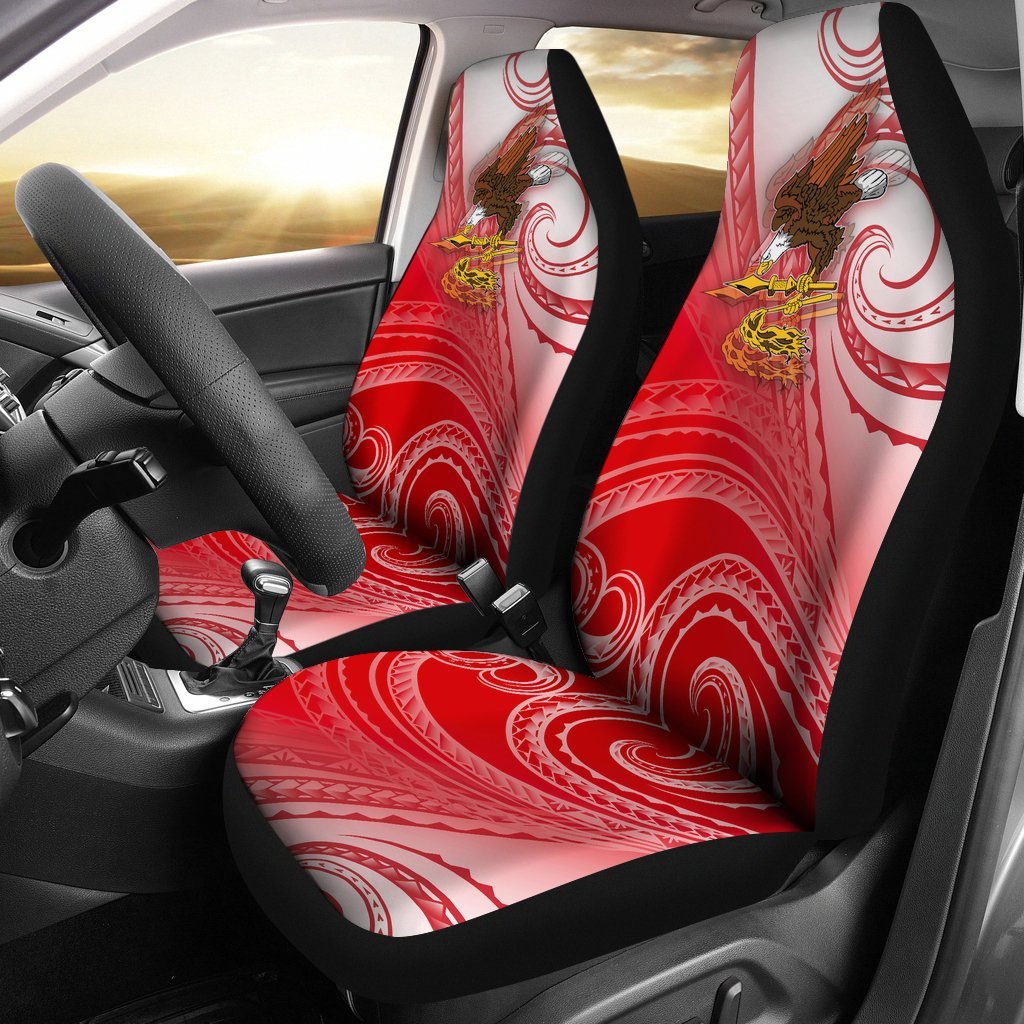 American Samoa Polynesian Car Seat Covers - Bald Eagle (Red) Universal Fit Red - Polynesian Pride