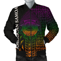 American Samoa Men's Bomber Jacket - AS Seal Rocket Style Black - Polynesian Pride