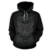 Polynesian ll Over Custom Hoodie White Turtle Tribal Pattern - Polynesian Pride