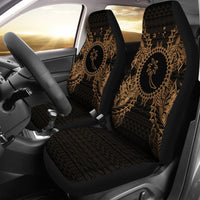Chuuk Car Seat Cover - Chuuk Flag Map Gold Universal Fit Gold - Polynesian Pride