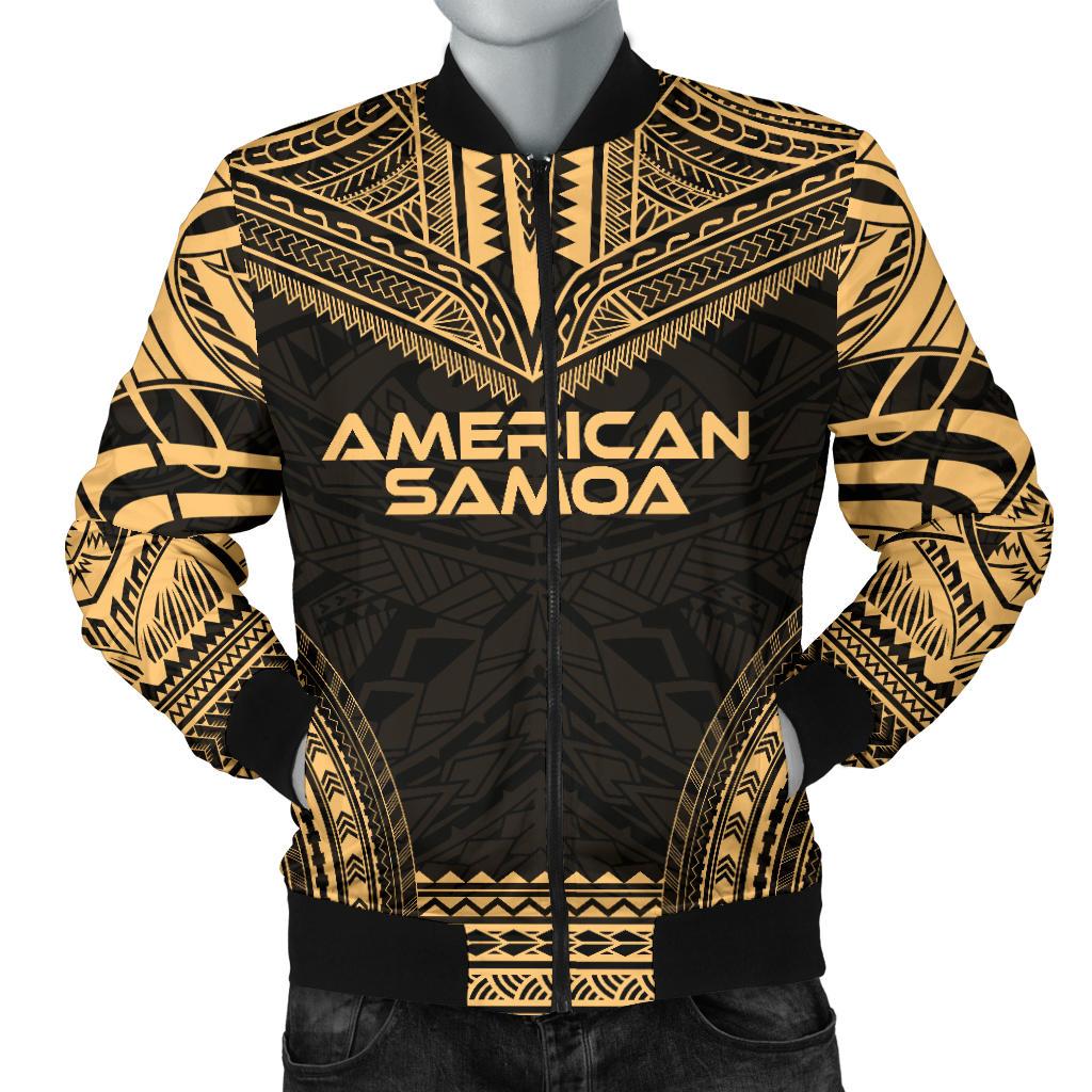 American Samoa Polynesian Chief Men's Bomber Jacket - Gold Version Gold - Polynesian Pride