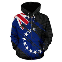 Cook Islands Flag Coat of Arms Polynesian Zip up Hoodie 01 - Polynesian Pride