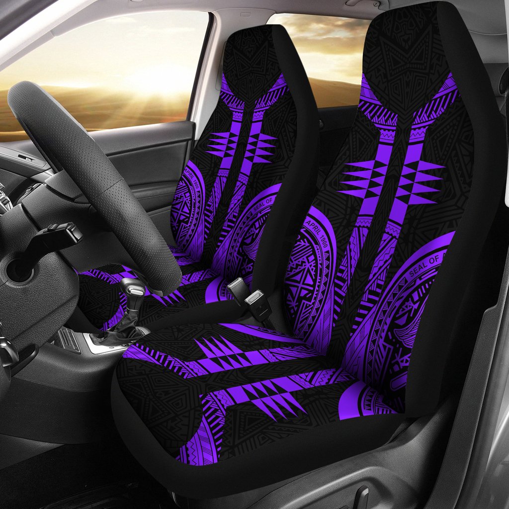 American Samoa Car Seat Covers - Purple Armor Tattoo Universal Fit Purple - Polynesian Pride