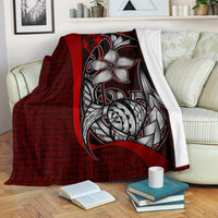 Kosrae Micronesia Premium Blanket Red - Turtle With Hook White - Polynesian Pride