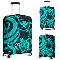 Polynesian Hawaii (Kanaka Maoli) Luggage Covers - Turquoise Tentacle Turtle Blue - Polynesian Pride