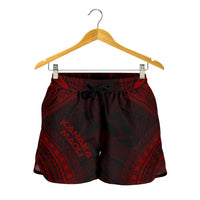 Kanaka Maoli Women's Shorts - Polynesian Chief Red Version Women Red - Polynesian Pride