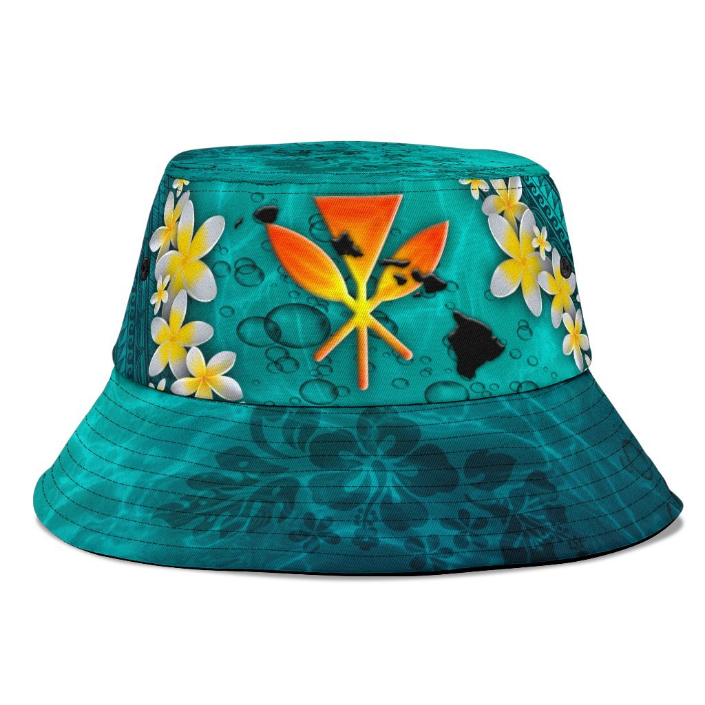 Hawaii Polynesian Bucket Hat - Manta Ray Ocean Unisex Universal Fit Blue - Polynesian Pride