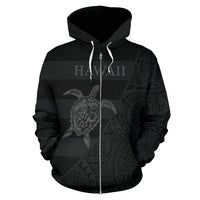 Hawaii Zip up Hoodie Hawaii Turtle Mermaid Polynesian Tattoo - Polynesian Pride
