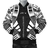 Society Islands Men Bomber Jackets - Polynesian Tattoo Black Black - Polynesian Pride