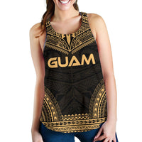 Guam Women's Racerback Tank - Polynesian Chief Gold Version Gold - Polynesian Pride