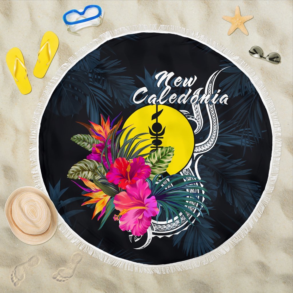 New Caledonia Polynesian Beach Blanket - Tropical Flower One style One size Blue - Polynesian Pride