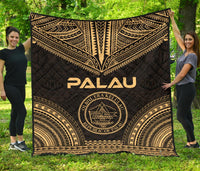 Palau Premium Quilt - Palau Seal Polynesian Chief Gold Version Gold - Polynesian Pride
