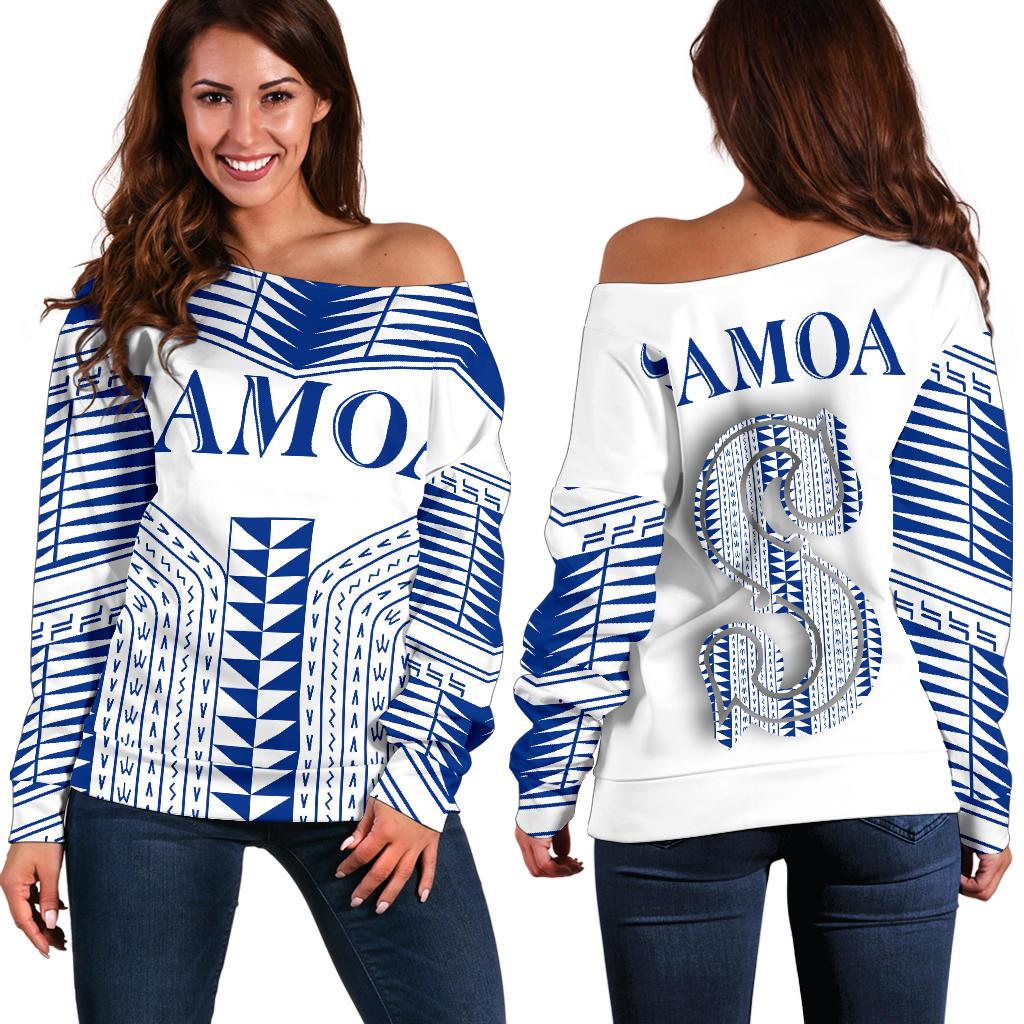 Manu Samoa Women's Off Shoulder Sweater Art - Polynesian Pride