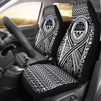 FSM Car Seat Cover - F S M Seal Polynesian Tattoo Black Universal Fit Black - Polynesian Pride