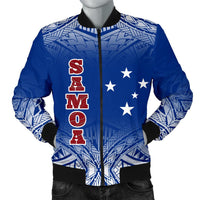 Samoa Men's Bomber Jacket - Polynesian Fog Blue Blue - Polynesian Pride
