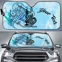 New Caledonia Auto Sun Shades - Custom Personalised Polynesian Turtle Under The Sea Auto Sun Shade - New Caledonia Universal Fit Blue - Polynesian Pride
