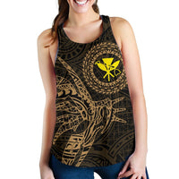 Hawaii Women's Racerback Tank Polynesian Kanaka Map Hawaiian Racerback - Gold - TT Style - Polynesian Pride