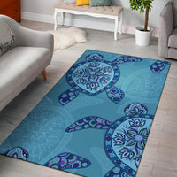 Blue Hawaii Turtle Area Rug - Polynesian Pride
