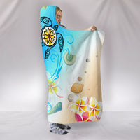 Hawaii Fresh Beach Turtle Plumeria Hooded Blanket - AH - Brian Style - Polynesian Pride