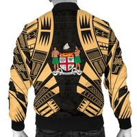 Fiji Men Bomber Jackets - Polynesian Tattoo Gold - Polynesian Pride