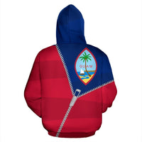 Guam Hoodie Guam Flag With Curve Zipper Style - Polynesian Pride