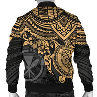 Polynesian Hawaii Bomber Jacket (Men) - Gold Turtle - Polynesian Pride