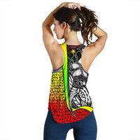 Chuuk Micronesia Women's Racerback Tank Reggae - Turtle With Hook - Polynesian Pride