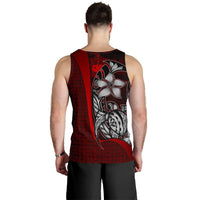 Samoa Polynesian Men's Tank Top Red - Turtle With Hook - Polynesian Pride