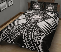 Samoa Polynesian Quilt Bed Set - Samoa White Seal with Polynesian Tattoo - Polynesian Pride