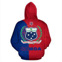 Samoa Polynesian All Over Zip up Hoodie Shoulder Style - Polynesian Pride