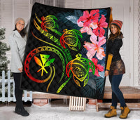 Hawaii Turtle Polynesian Tropical Premium Quilt - Cora Style Reggae - Polynesian Pride