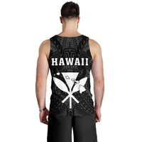 Hawaii Kakau Makau Fish Hook Kanaka Map Men's Tank Top Polynesian - White - Polynesian Pride