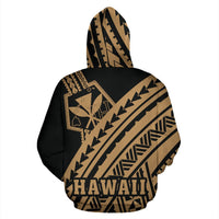 Hawaii Kanaka Polynesian Hoodie Poly Style Golden - Polynesian Pride