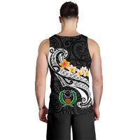 Pohnpei Custom Personalised Men's Tank Top - Pohnpei Seal Polynesian Patterns Plumeria (Black) - Polynesian Pride