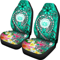 Hawaii Polynesian Car Seat Covers - Hawaii Seal With Turtle Plumeria (Turquoise) - Polynesian Pride